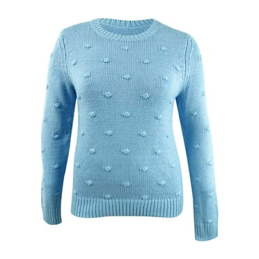 Lucky Brand Women's Bobble Crewneck Sweater (L, Bright Blue)