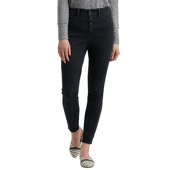 Lucky Brand Women's Bridgette Button-Fly Skinny Jeans Black Size 26