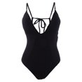thumbnail image 1 of Lucky Brand Women's Chic Plunging Strappy-Back One-Piece Swimsuit, 1 of 2