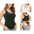 thumbnail image 1 of Lucky Brand Women's Cotton Stretch Tank Tops 4 Pack Size: S, Color: White/Black/Gray/Black, 1 of 1