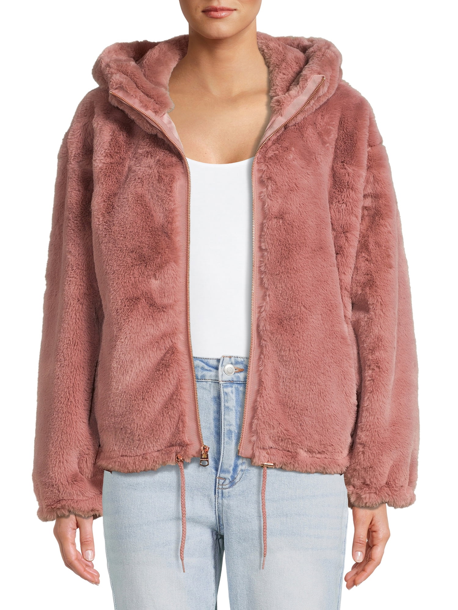 Lucky Brand Women's Faux Fur Hooded Jacket 