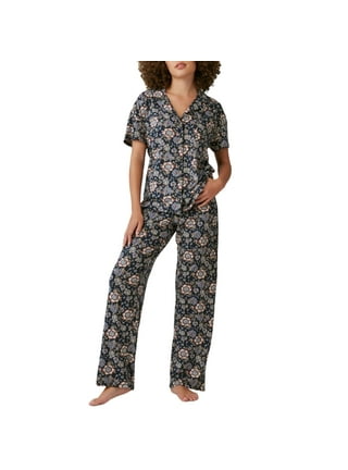 Lucky Brand 3-Piece Lounge Pajama Set, Gray Bandana, Medium 
