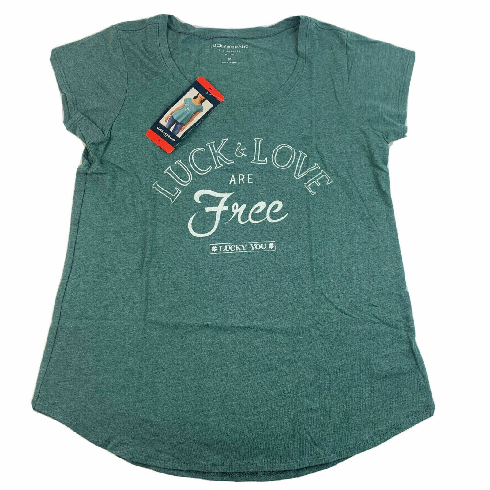 Lucky Brand Women's Graphic Tee Short Sleeve Soft Fabric Lightweight SELECT SIZE (M,Sea Pine)