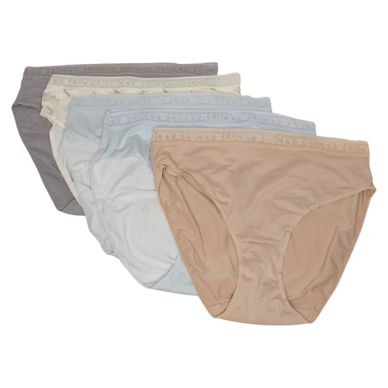Lucky Brand Women's Panties Sz L Reg Hi Cut 5-pack Multi