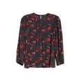 thumbnail image 1 of Lucky Brand Women's Piper Floral Print Blouse Black Size Small, 1 of 3