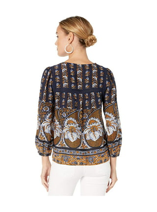 Lucky Brand, Tops, Lucky Brand Printed Crochet Top Plus Size