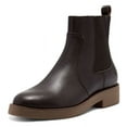 thumbnail image 1 of Lucky Brand Ressy Black Leather Almond Toe Chelsea Style Block Heel Ankle Boots (Black, 6), 1 of 6