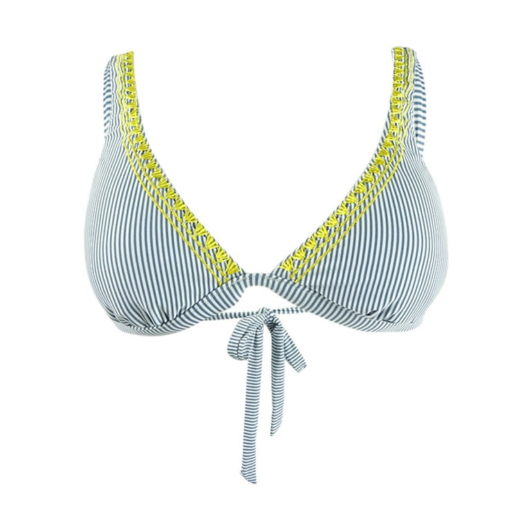 Lucky Brand Women's Santa Margarita Bikini Swim Top Separates Swimsuit (XS  Blue)
