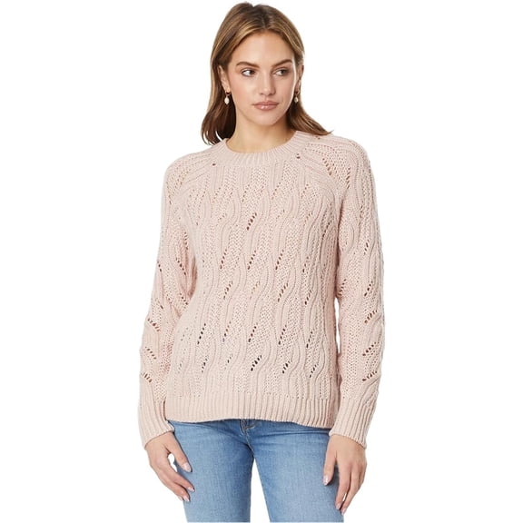 Lucky Brand Womens Glitter Cable Knit Pullover Sweater, Beige, XX-Large