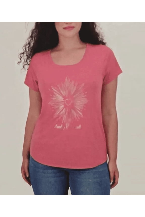 Women's Short Sleeve Graphic Tee, Rose, Large