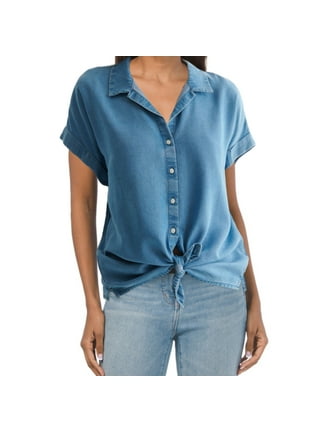 Lucky Brand Tops Shirt Women's Short Sleeve Open Neck Shirt Button
