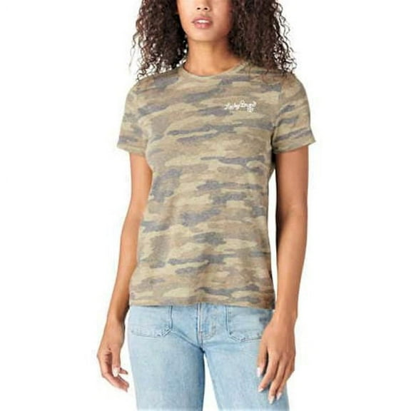 Lucky Brand Women's Super Soft Tee Camo Print Lightweight Cotton Blend T-Shirt, Size XS