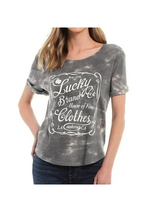 Lucky Brand Women's Camo Burnout Tee Shirt, Blue/Multi, XS at   Women's Clothing store