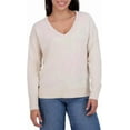 thumbnail image 1 of Lucky Brand Women's V-Neck Sweater, Natural Multi (Cream), Large, 1 of 3