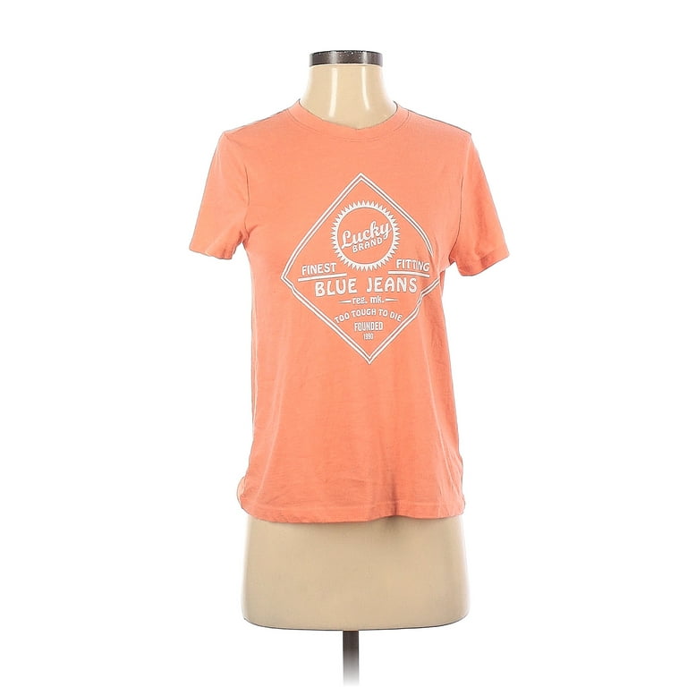 Lucky Brand Women's Vneck Tee (Apricot Blush, Small) 