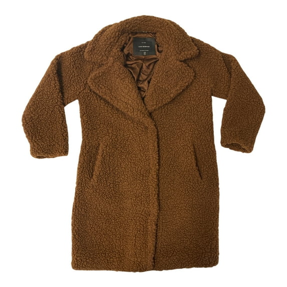 Lucky Brand Women's Warm & Soft Faux Fur Teddy Coat (Pecan, L)