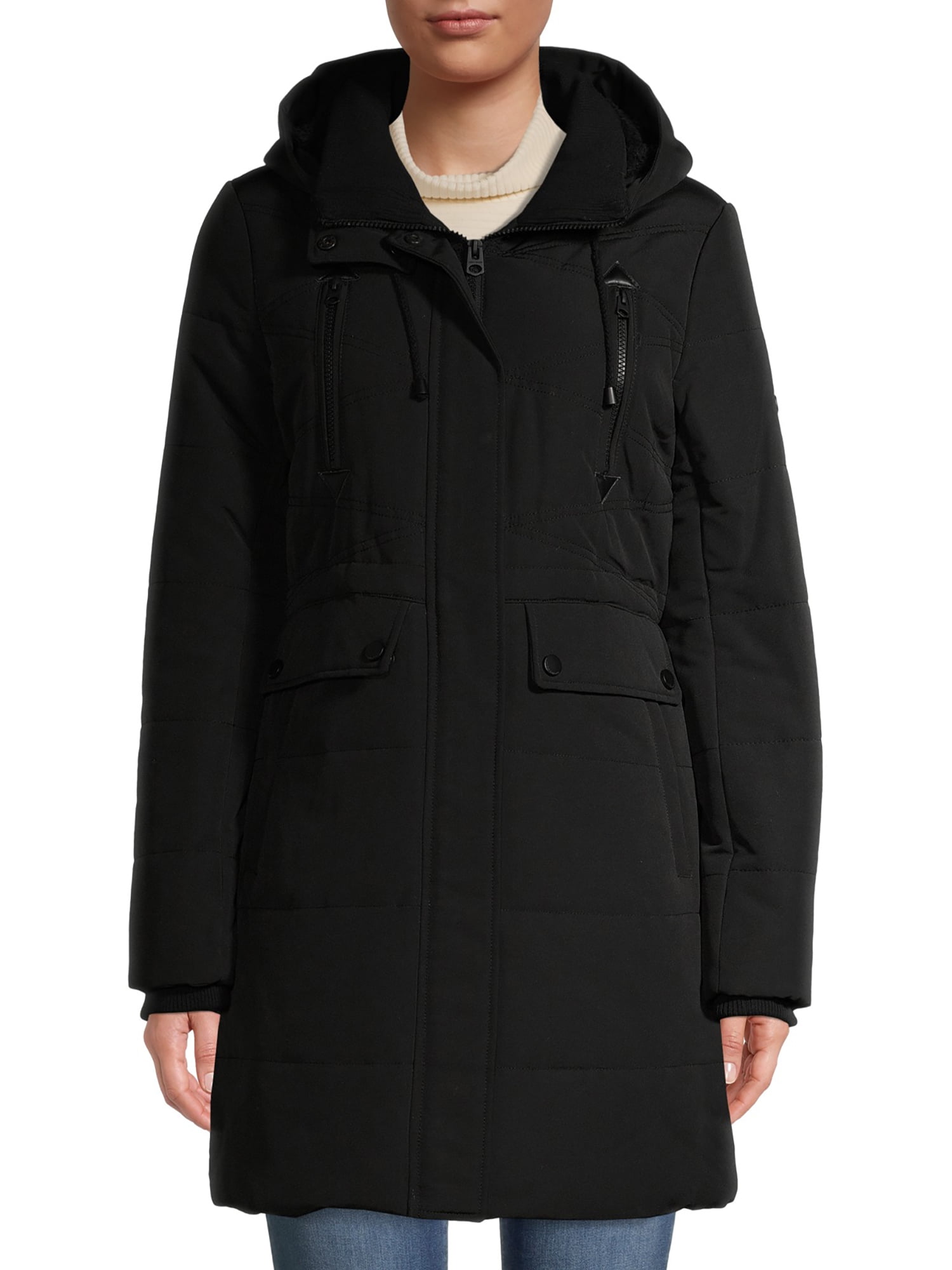 Lucky Brand Women's Zipper Parka with Hood - Walmart.com