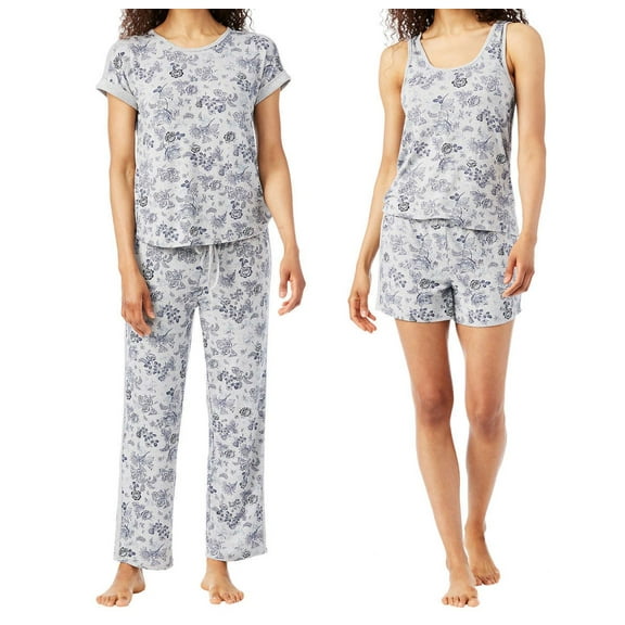 Lucky Brand Womens 4 Piece Pajama Set,Grey,Small