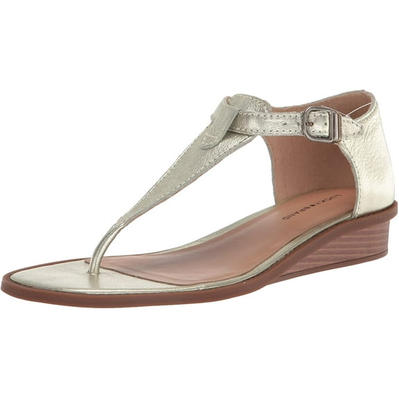 Lucky Brand Women's Annamae T-Strap Sandal Wedge, Seafoam, 6.5