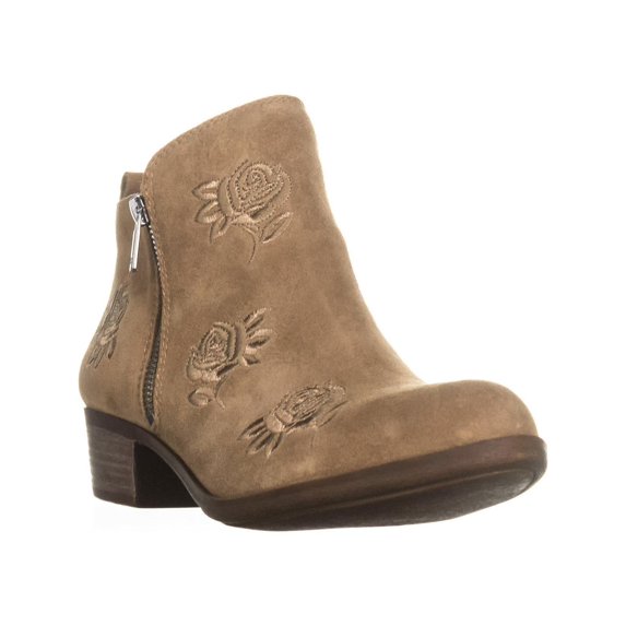 Lucky Brand Womens Basel Leather Almond Toe Ankle Cowboy Boots
