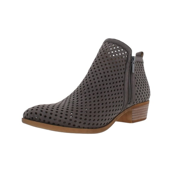 Lucky Brand Womens Basel3 Nubuck Perforated Booties Gray 9.5 Medium (B,M)