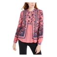 thumbnail image 1 of Lucky Brand Womens Boho Paisley Peasant Top Pink XS, 1 of 4