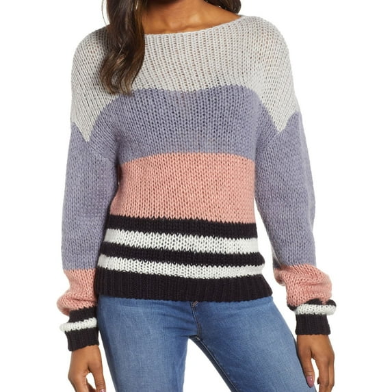 Lucky Brand Womens Bold Stripe Pullover Sweater, Multicoloured, Medium