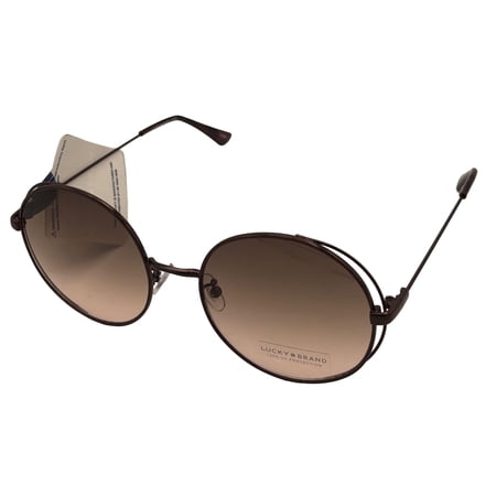Lucky Brand Womens Brown Round Metal Sunglass, Brown Gradient Lens D2003