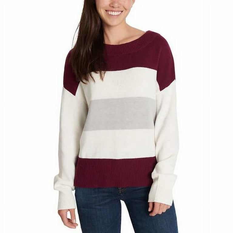 Lucky Brand Womens Colorblock Design Long Sleeve Sweater 
