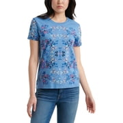 Lucky Brand Womens Cotton Floral Graphic T-Shirt Blue M