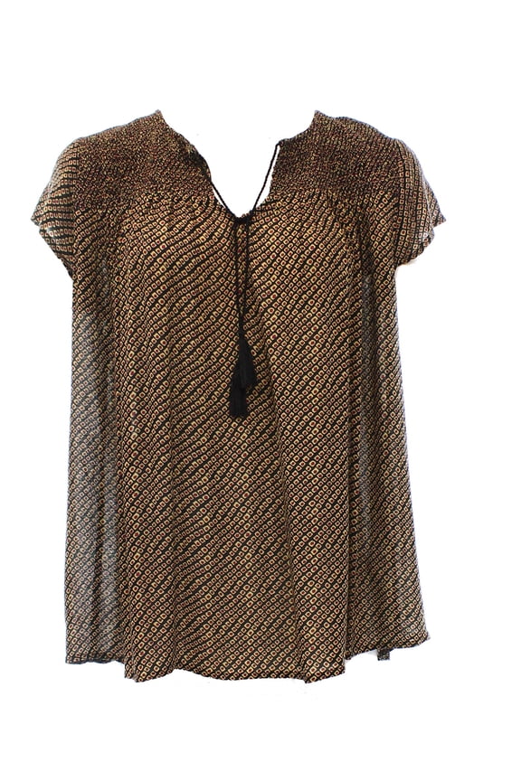 Womens Ditsy Diamond Top Black/Multi M