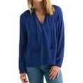 thumbnail image 1 of Lucky Brand Womens Embroidered Peasant Blouse, Blue, Small, 1 of 2