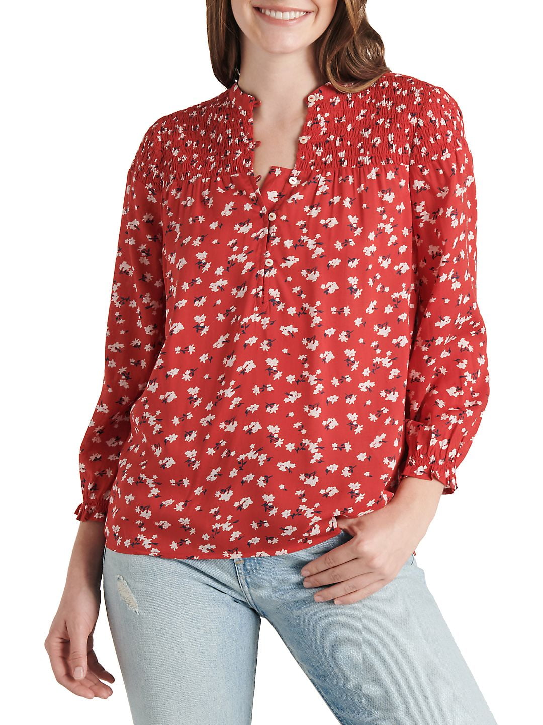 lucky brand floral blouse