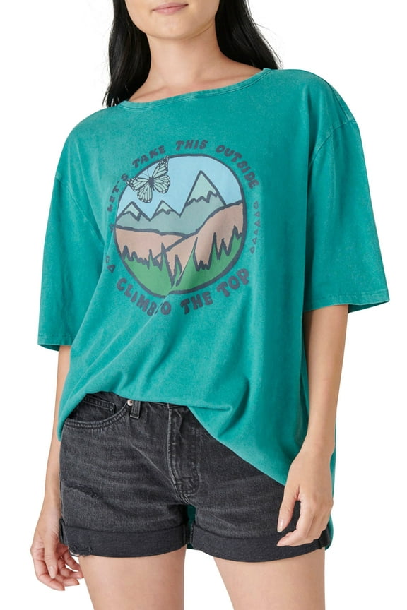 Womens Graphic T-Shirt, Blue, M