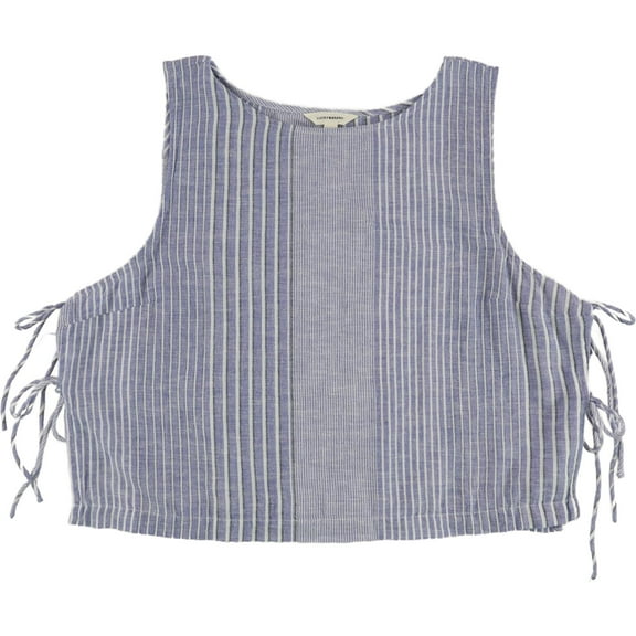 Lucky Brand Womens Linen-Blend Striped Be Blue Stripe XL