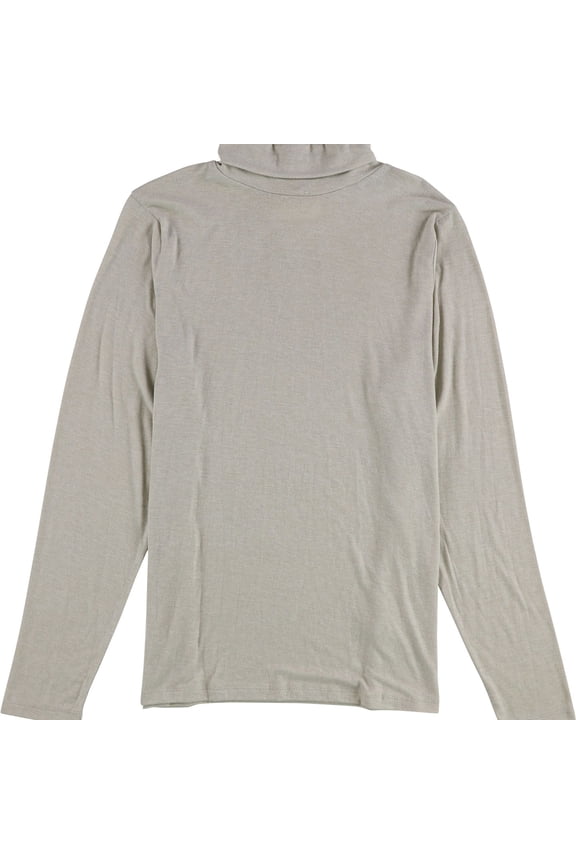 Womens Mock Neck Layering Top Basic T-Shirt, Beige, Medium