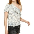 thumbnail image 1 of Lucky Brand Womens Tropical One Shoulder Blouse, Multicoloured, Large, 1 of 2