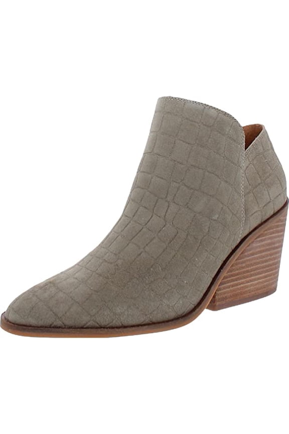 Womens Saucie Leather Pointed Toe Ankle Boots Gray 11 Medium (B,M)