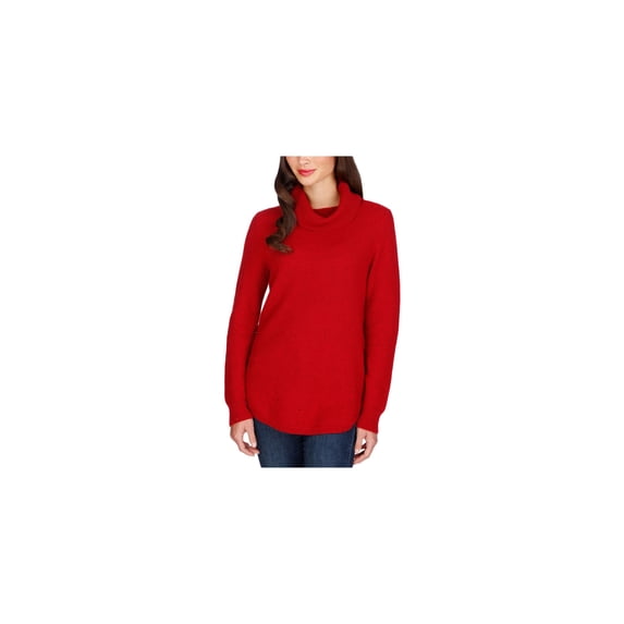 Lucky Brand Womens Side-Zipper Knit Sweater, Red, Large