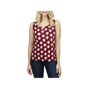 Lucky Brand Womens Star Pullover Blouse, Red, Medium