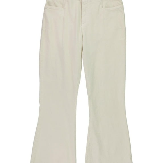 Lucky Brand Womens Stevie High Rise Flare Casual Corduroy Pants, Off-White, 16