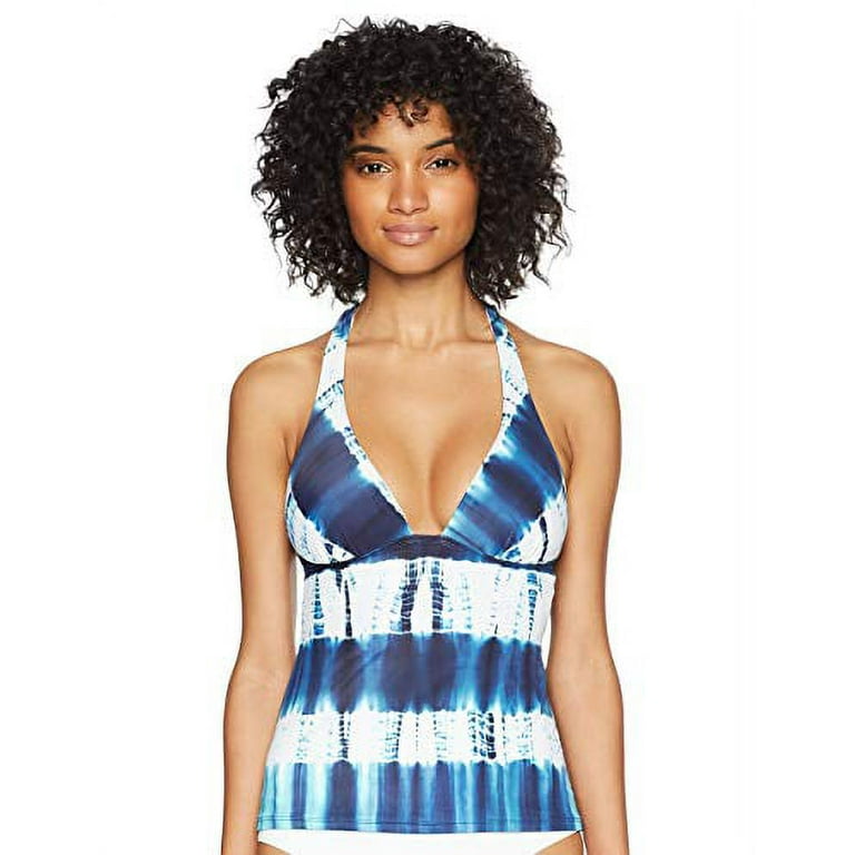 Lucky Brand Womens Strappy Back Tankini Swimsuit Top,Size Small 