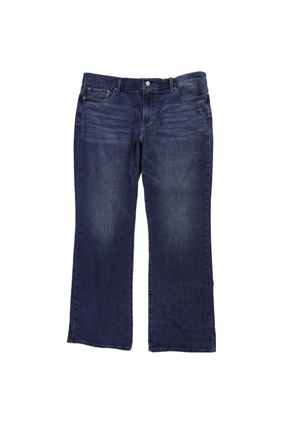 Womens Sweet Mid Rise Boot Cut Jeans, Blue, 34