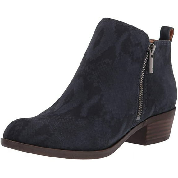 Lucky Brand Womens Womens Basel Leather Booties, Blue, Size 7.5