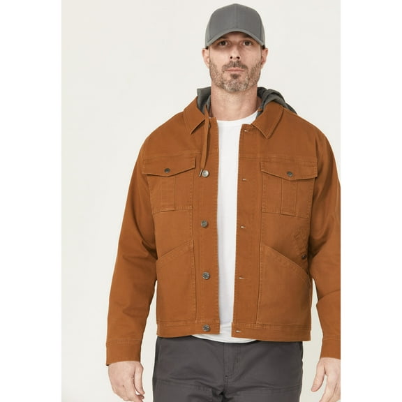 Lucky Brand Workwear Men's Canvas Hooded Trucker Jacket Bronze X-  US