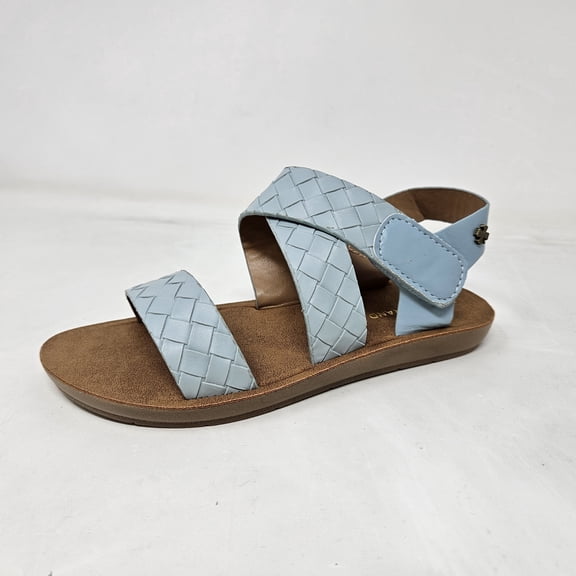 Lucky Brand YOUTH BEA2 Cross Over Sandals - Blue - Comfortable Lightweight Adjustable Sandals For Youth Girls