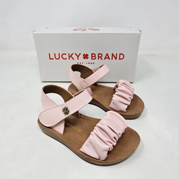 Lucky Brand YOUTH Grace Ruffle BX Sandals - Blush - Comfortable Lightweight Adjustable Sandals For Youth Girls