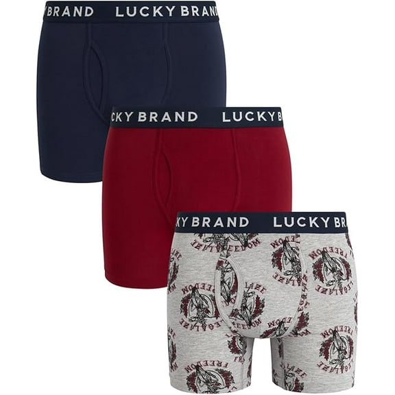 Lucky Brand mens  3pk Stretch Boxer Brief, l