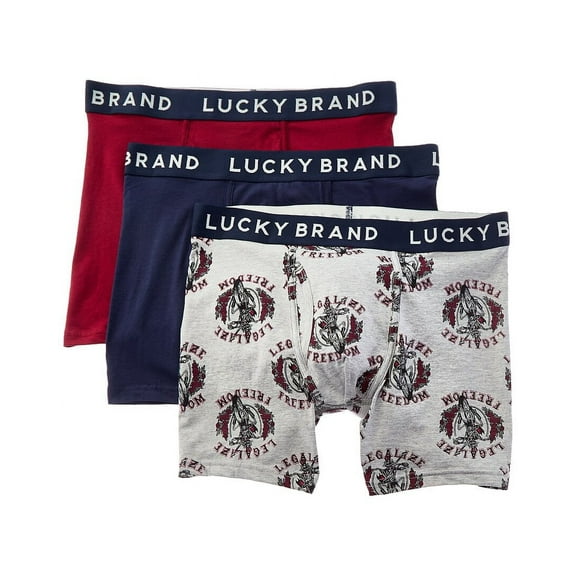 Lucky Brand mens  3pk Stretch Boxer Brief, m