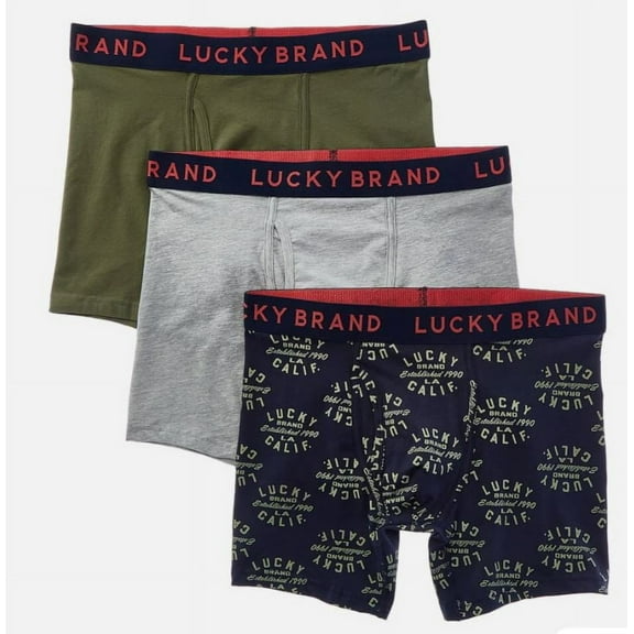 Lucky Brand mens  3pk Stretch Boxer Brief, m